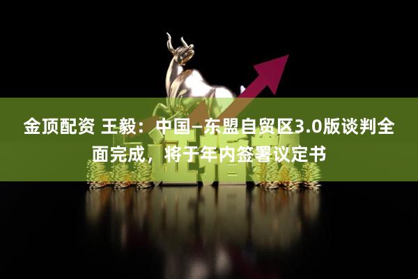 金顶配资 王毅：中国—东盟自贸区3.0版谈判全面完成，将于年内签署议定书