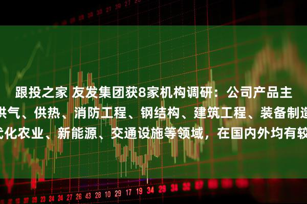 跟投之家 友发集团获8家机构调研：公司产品主要应用于供水、排水、供气、供热、消防工程、钢结构、建筑工程、装备制造、现代化农业、新能源、交通设施等领域，在国内外均有较为广泛的应用范围（附调研问答）
